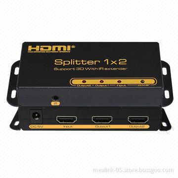 HDMI® Splitter, 1 x 2 with IR, 25 Meters AWG26 Cable Length